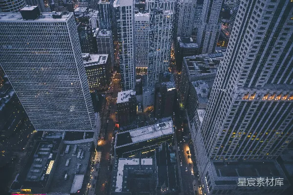 高层建筑的空中俯瞰视图