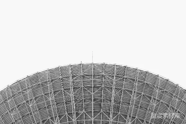 高清摄影 白色的圆顶建筑在白云下