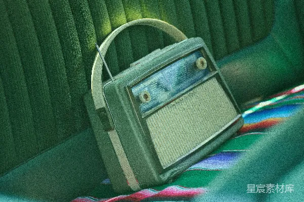 高清摄影 灰色磁带收音机