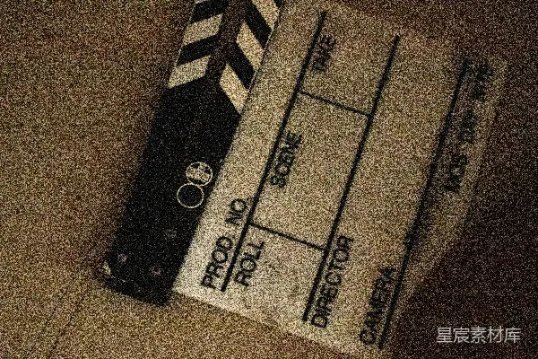 高清摄影 一个地面上的电影拍板的特写镜头