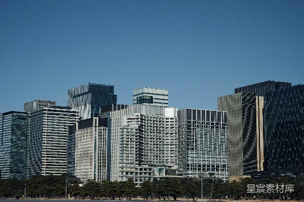 一座城市的大观，高楼林立。