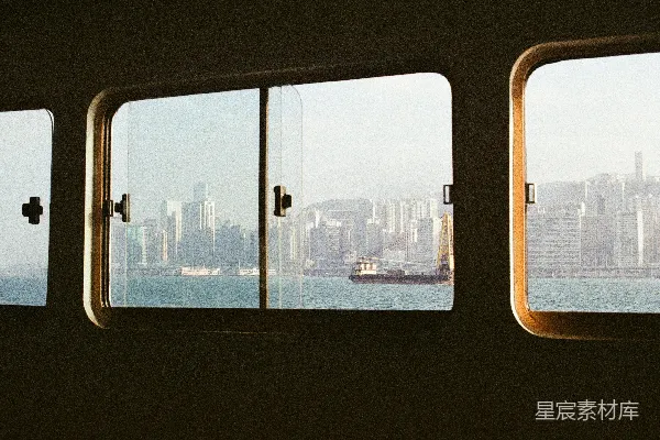 高清摄影 从窗户眺望城市景色