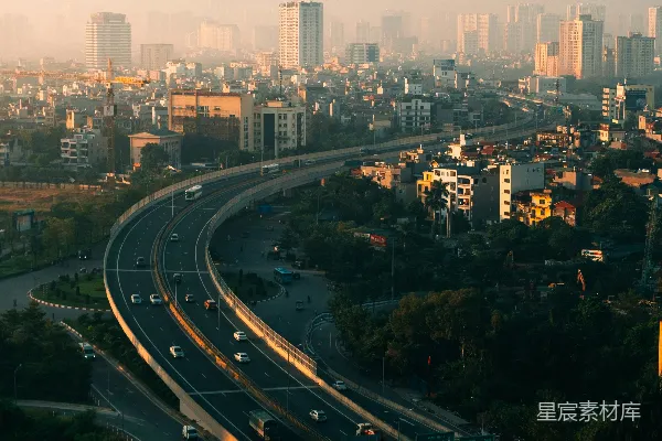 高处看城市的一景