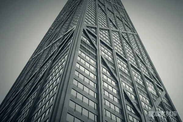 灰褐色高层建筑中的虫眼视角摄影