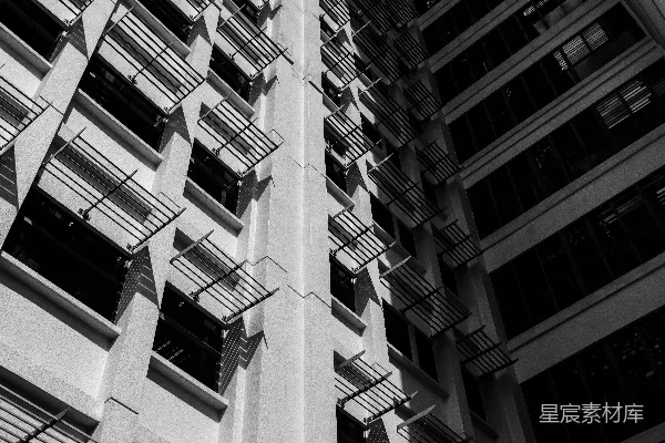 高清摄影 带有阳台的建筑