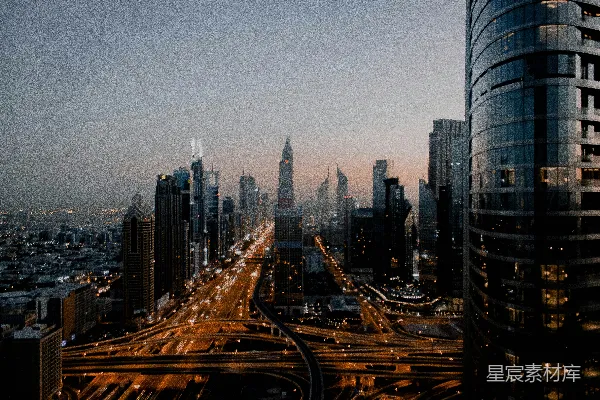 城市在夜晚的建筑