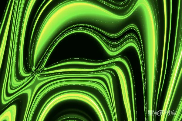 绿色和黑色的背景上有旋涡图案
