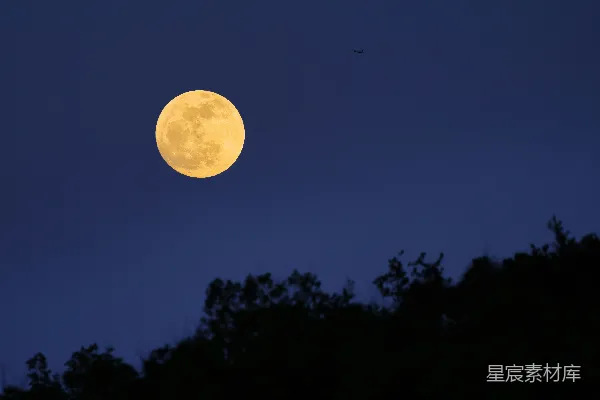 夜空中的满月显现出来