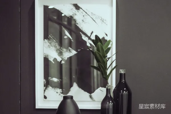 一 vase 中插着花