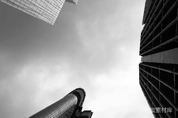 高清摄影 低角度拍摄三栋高层建筑