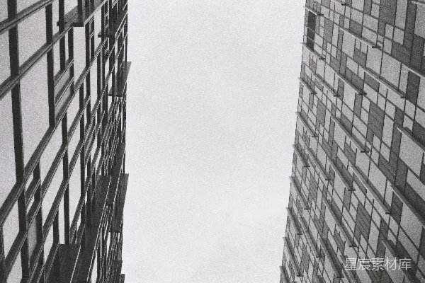 高清摄影 灰度照片中的高层建筑