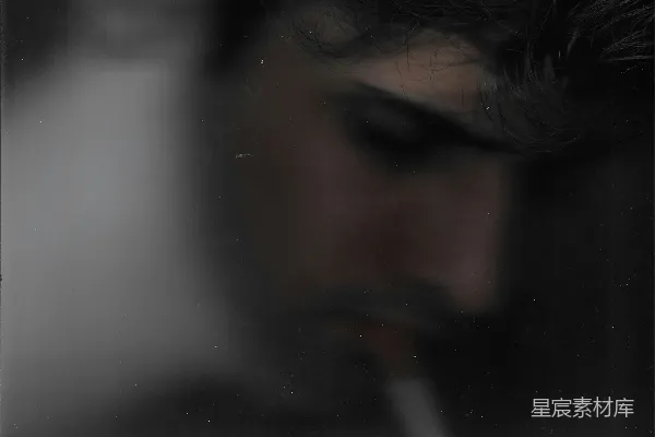 高清摄影 嘴里叼着一根香烟的男人