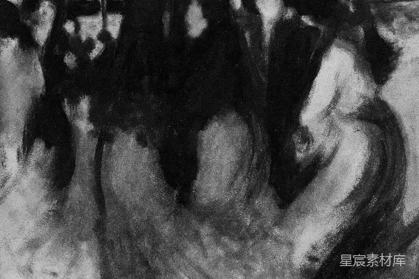 高清摄影 一幅黑白画，描绘了一群人。