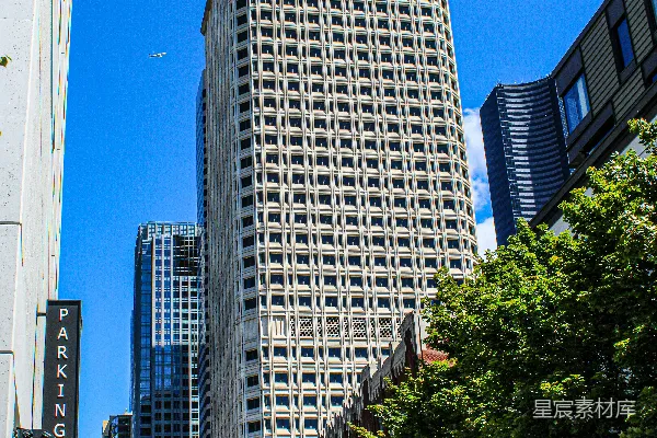 一条充满高大建筑的街道