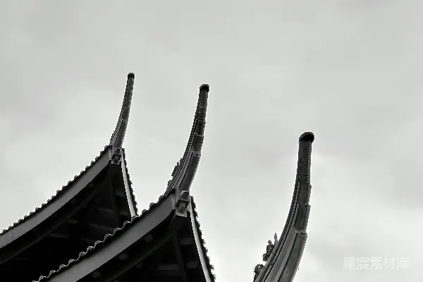 高清摄影 一张黑白照片，展示了一座高大的建筑物。