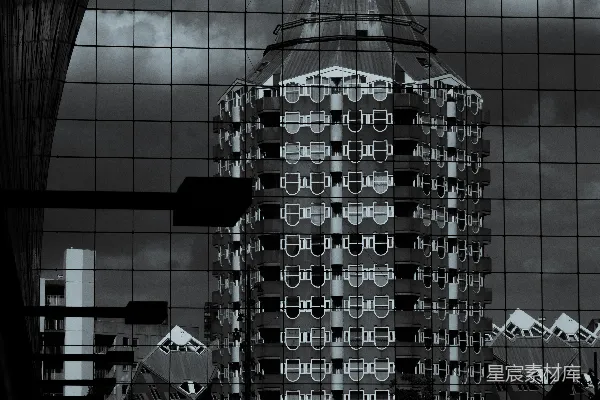 高清摄影 灰度照片的玻璃建筑