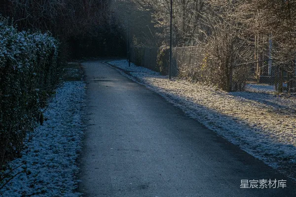 路边有雪的道路