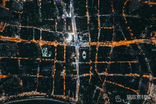高清摄影 城市夜景俯瞰图