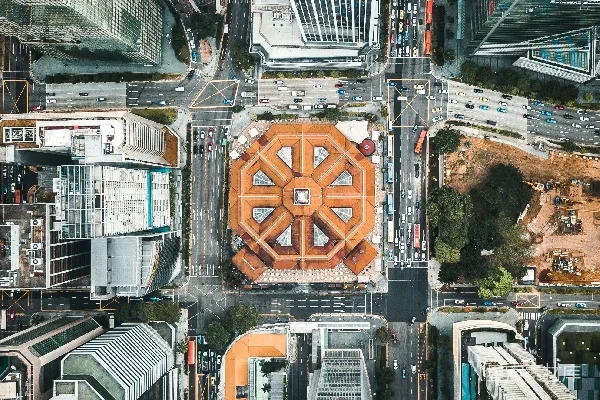 高清摄影 鸟瞰拍摄高楼建筑
