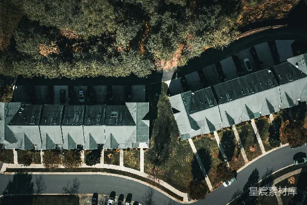 高清摄影 一座有大庭院的建筑
