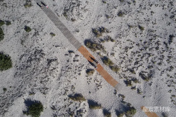 高清摄影 沙漠中的道路俯瞰图