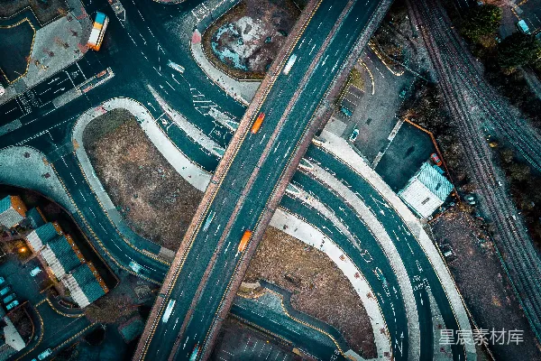 高清摄影 鸟瞰摄影中的灰色道路
