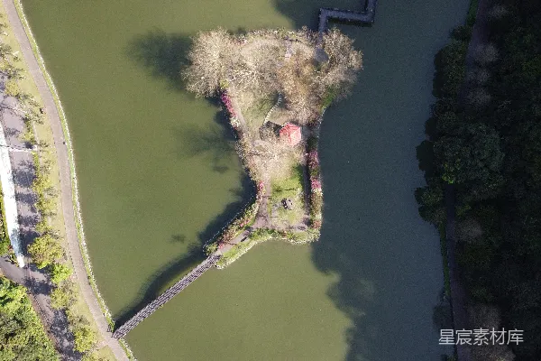 高清摄影 俯瞰河流和道路的景象