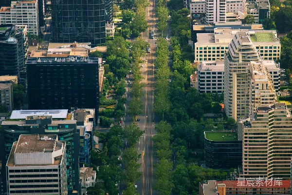 高清摄影 一座城市俯瞰图，有很多高楼大厦。