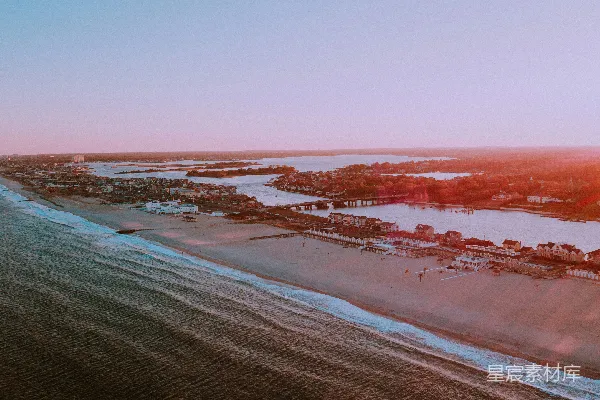 高清摄影 海滩的空中摄影