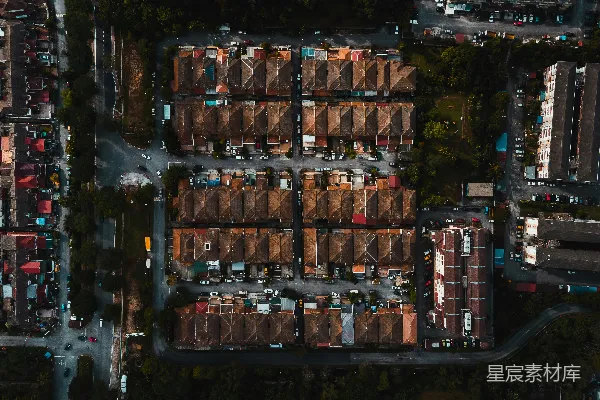 高清摄影 夜晚的城市建筑俯瞰图