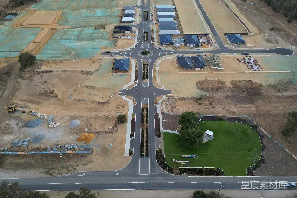 高清摄影 在荒郊野外的建筑工地俯瞰视角。