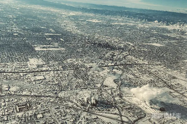 高清摄影 冬季的空中城市全景