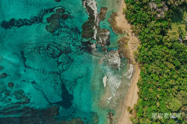 高清摄影 海洋和陆地的空中俯瞰图