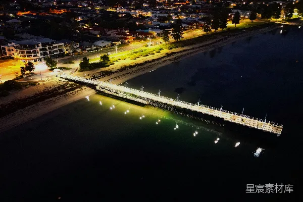 高清摄影 夜晚城市的空中俯瞰图