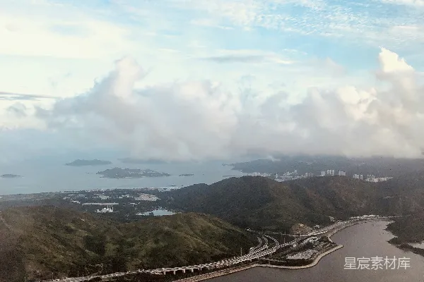 高清摄影 空中俯瞰云和岛屿