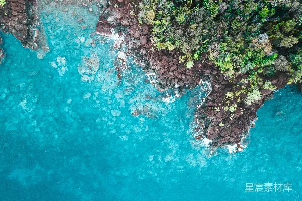 高清摄影 空中俯瞰绿树和棕色岩石的景色