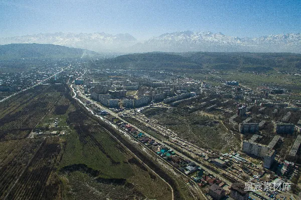 高清摄影 白天的城市空中俯瞰图