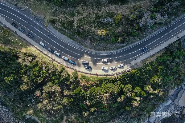 高清摄影 空中俯瞰绿树中的道路
