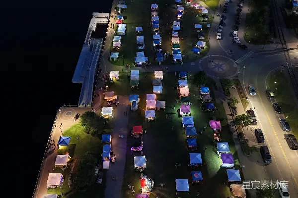 高清摄影 夜晚时分的停车场俯瞰图