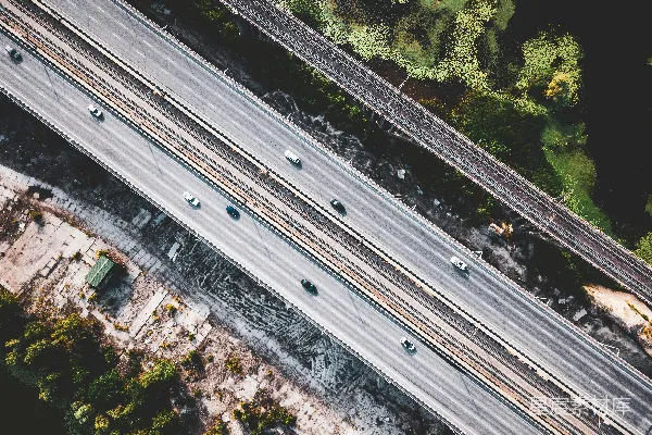 高清摄影 汽车道路的俯视图
