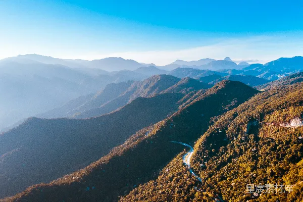 高清摄影 空中俯瞰山景