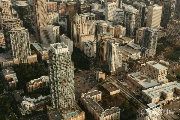 高清摄影 白天的建筑物空中俯瞰图