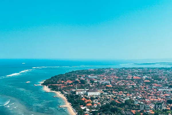 高清摄影 俯瞰海滩和海洋的景象