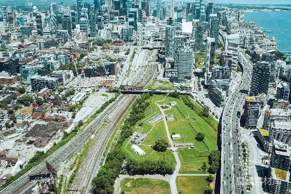 高清摄影 白天城市建筑的空中俯瞰图