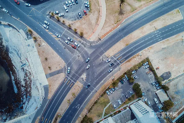 高清摄影 车辆道路的空中摄影