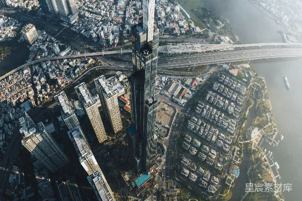 高清摄影 城市建筑白天的空中俯瞰图