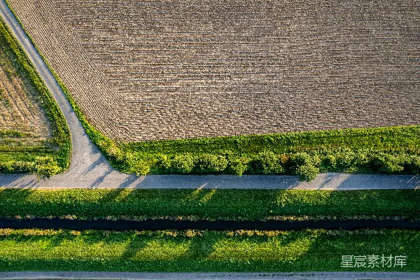 高清摄影 空中俯瞰的道路和田野