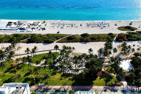 高清摄影 鸟瞰海滩和海洋的景象
