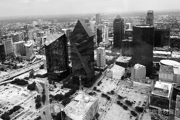 高清摄影 现代化城市景观的俯瞰图，高楼林立。