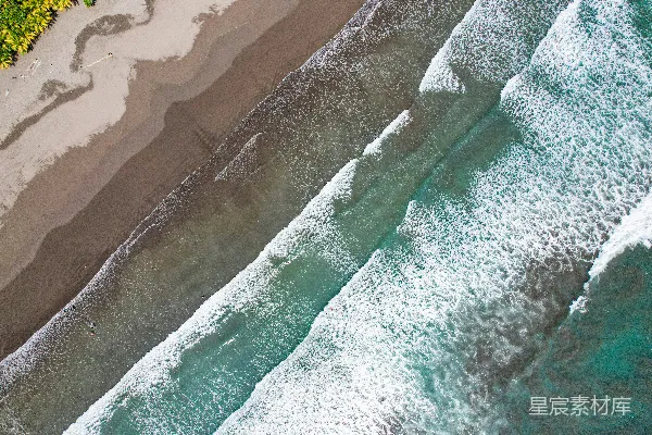 高清摄影 俯瞰海滩和海洋的景象